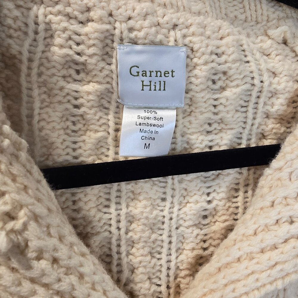 Garent Hill Ivory Cardigan 100% Wool Knited Size Medium - Picture 4 of 7